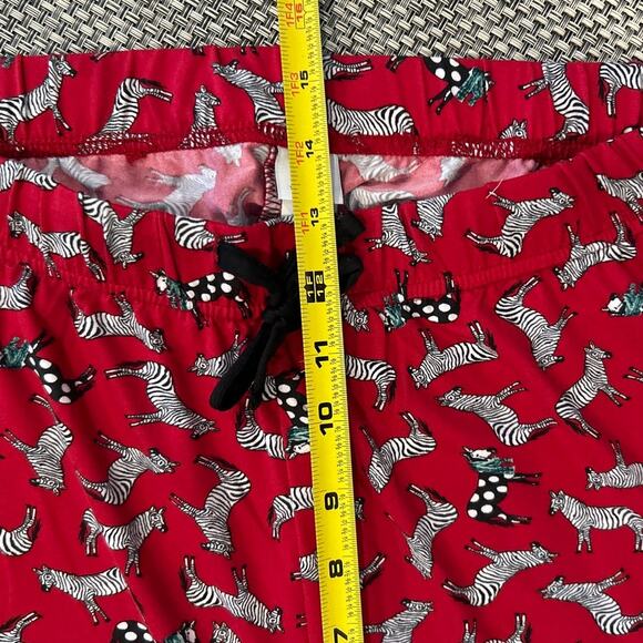 1 ECHO NWT Festive Zebra Notch Pajamas Long Sleeve Button Top Pants Set PJs L - Picture 8 of 10